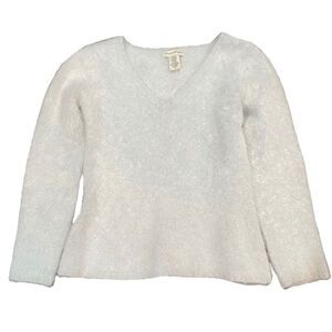 BANANA REPUBLIC Light Blue Soft Angora Rabbit Hair Lambswool Sweater Size Medium